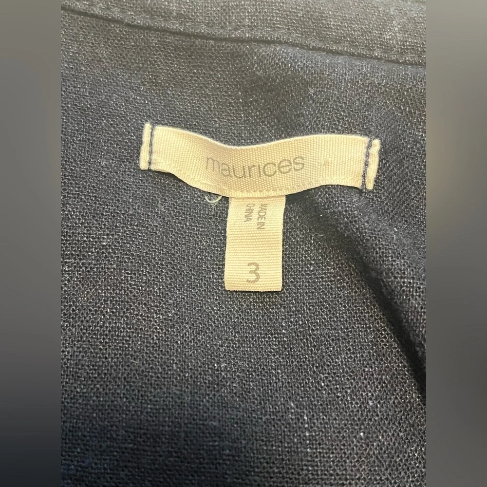 Maurices Plus Women’s Navy Blue Open Front Ruffle Long Roll Tab S Blazer Size 3 - Picture 8 of 13